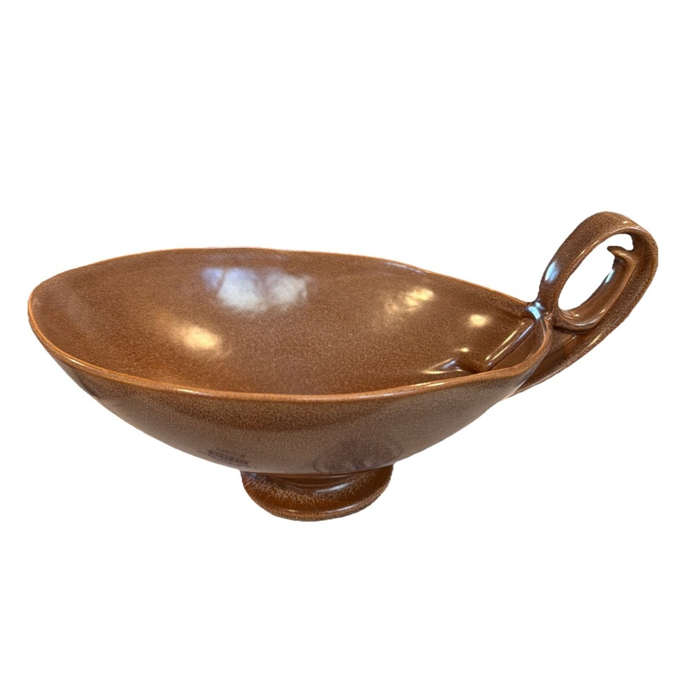 Vtg Red Wing Art Pottery Handled Console Bowl Murphy‎ 1957 Model M-1572 Speckle